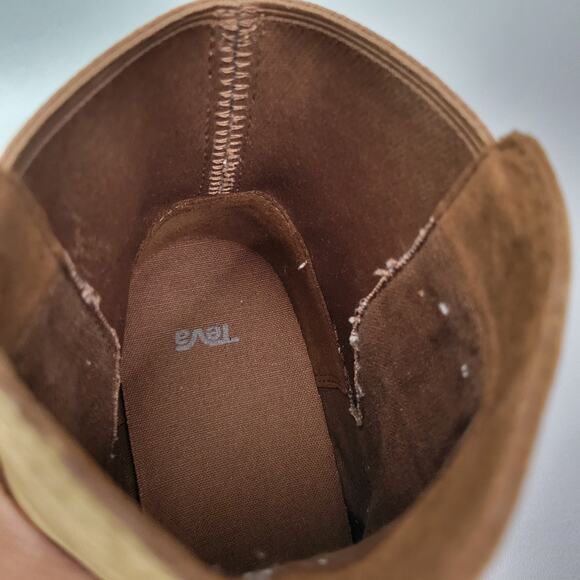 Teva Women's Brown Leather Anaya Chelsea Waterproof Booties Brown 9.5 - Picture 5 of 13